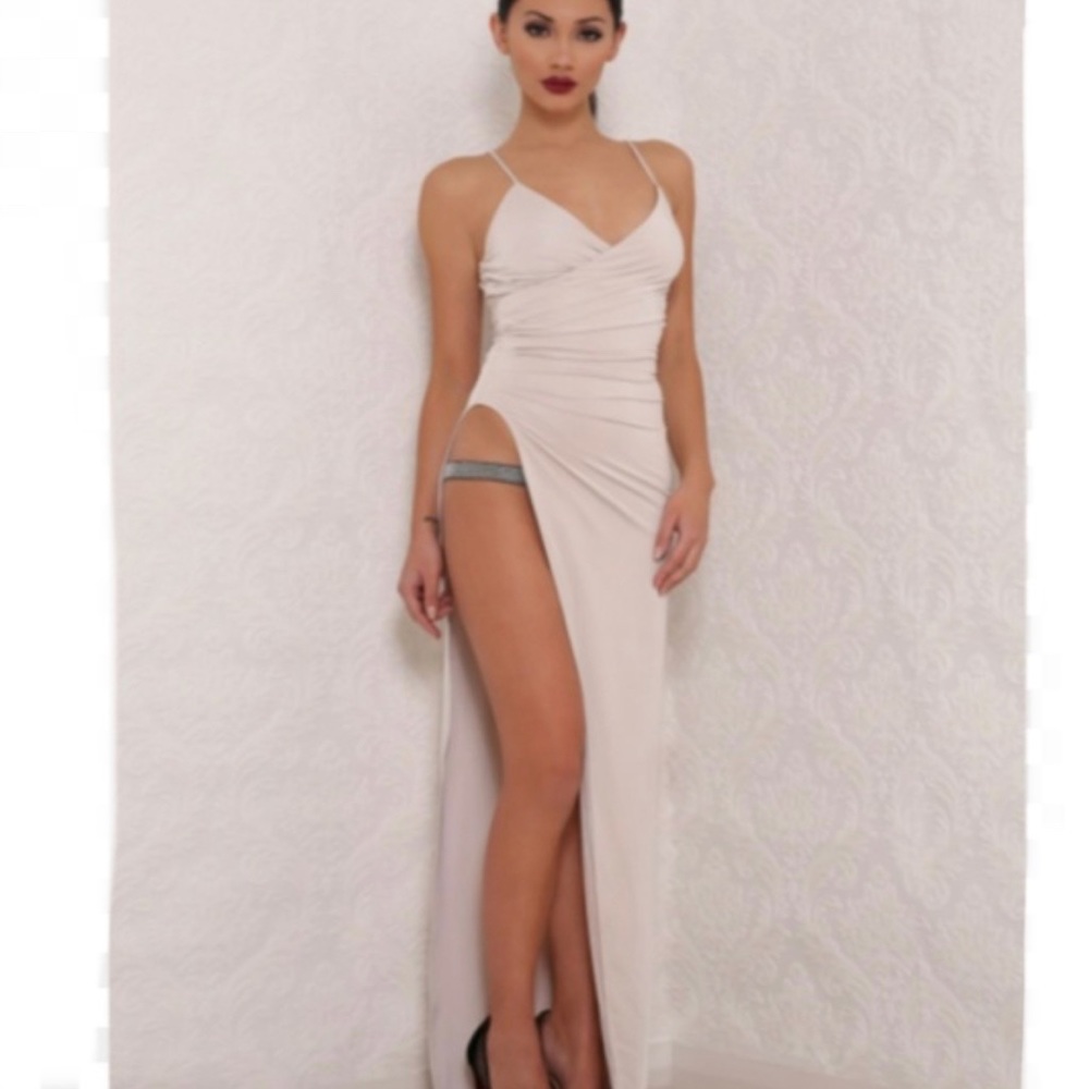 Abyss by Abby Maya Dress in Oyster long Gown